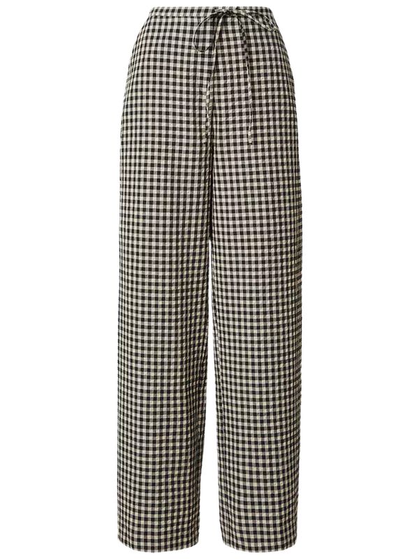EDITED Pippa Trousers Almond Milk Black Gingham