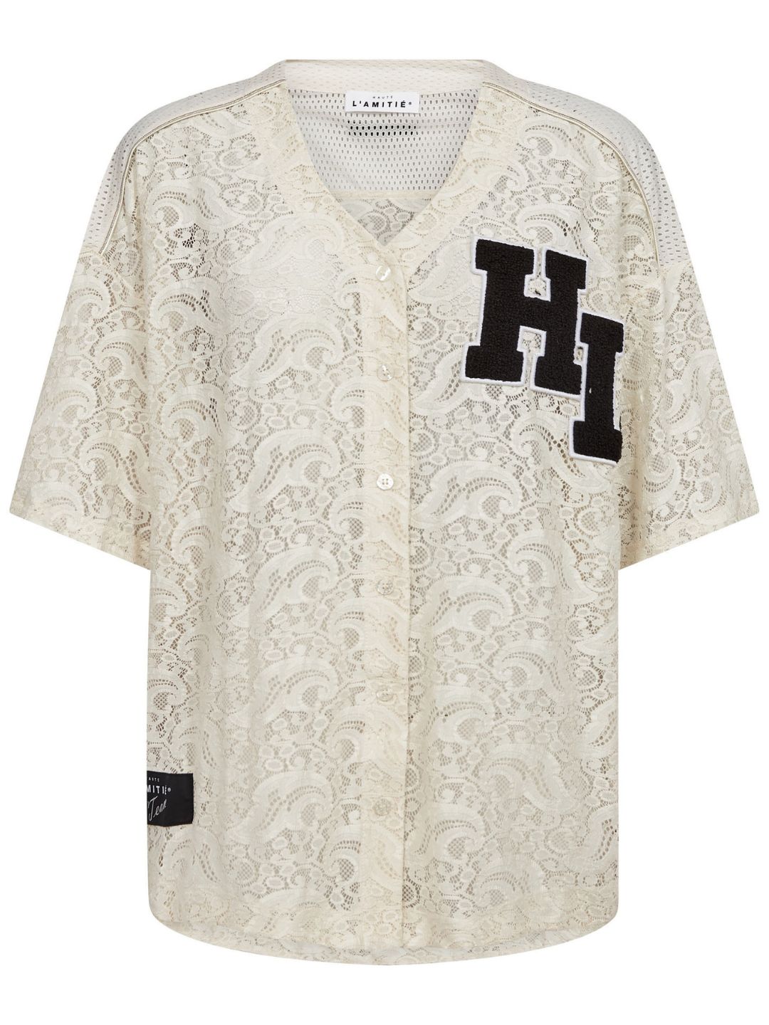 Haute L'Amitie Court Lace Tee Pearl