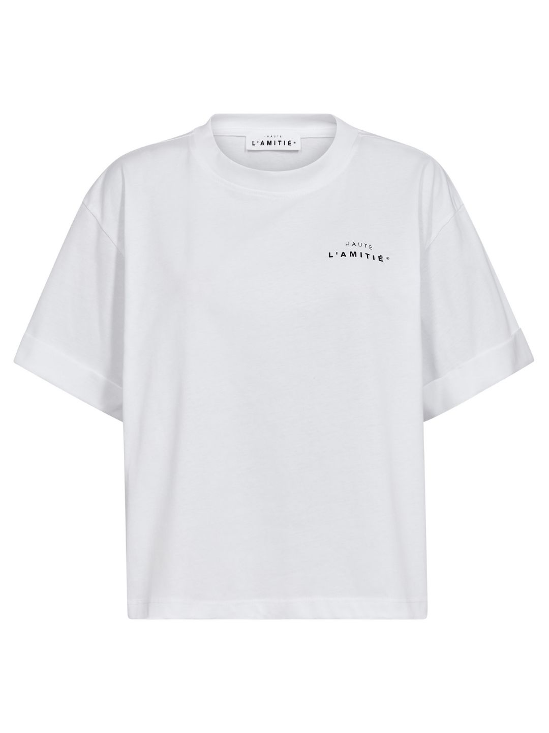 Haute L'Amitié Crew Neck Crop Tee White
