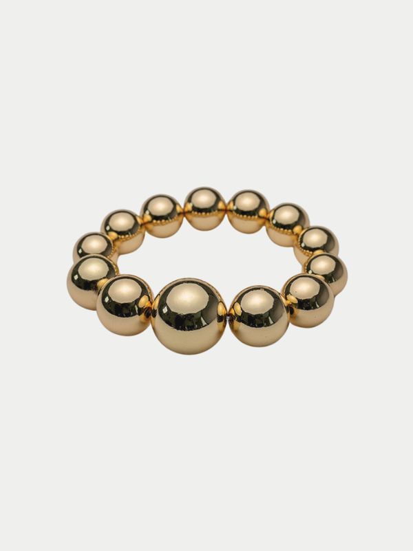 Bow19 Big Bead Bracelet Elastic Gold