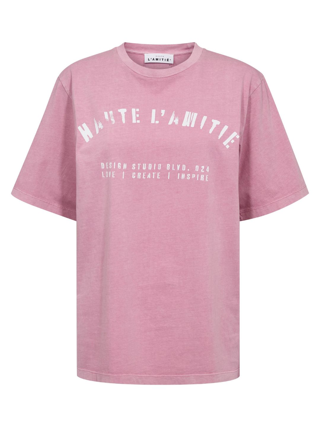 Haute L'Amitie Noma Acid Curve Studio Tee Pink Acid Wash
