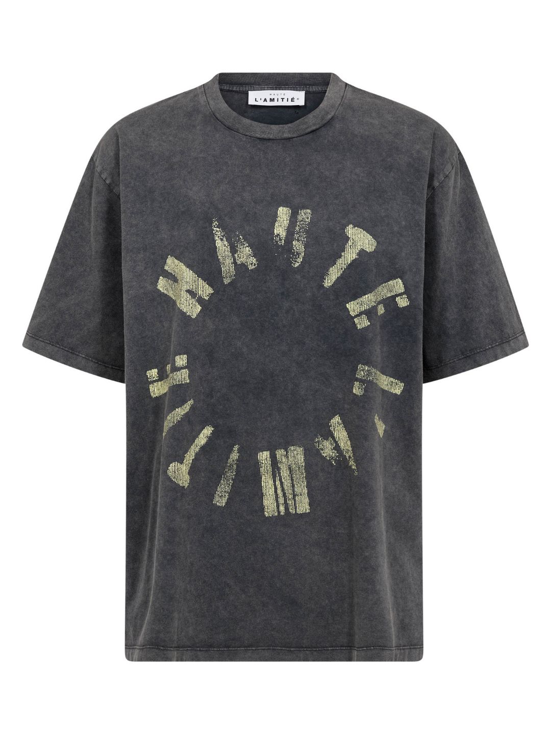 Haute L'Amitie Logo Circle Tee Black Acid Wash