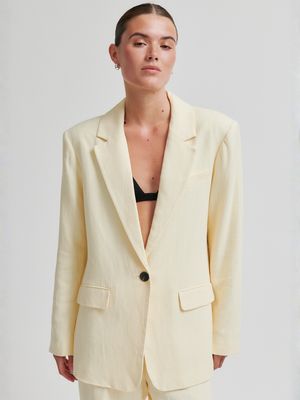 Second Female Lino New Fit Blazer Alabaster Gleam