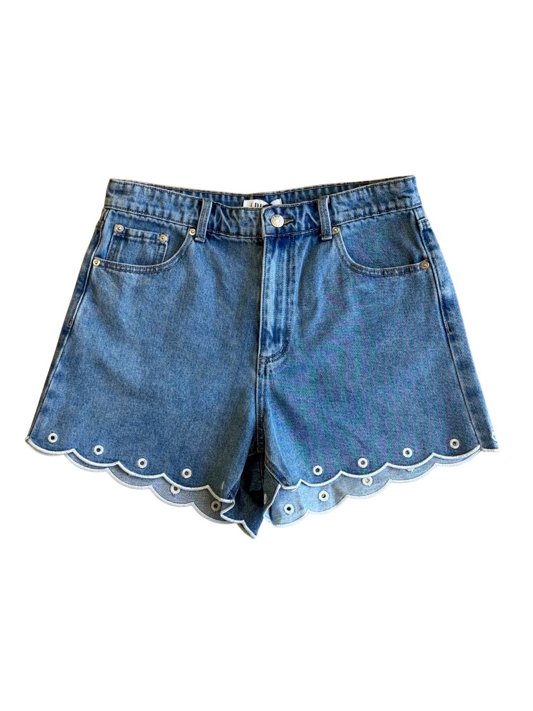 EDITED Gustava Shorts Embroidered Light Blue