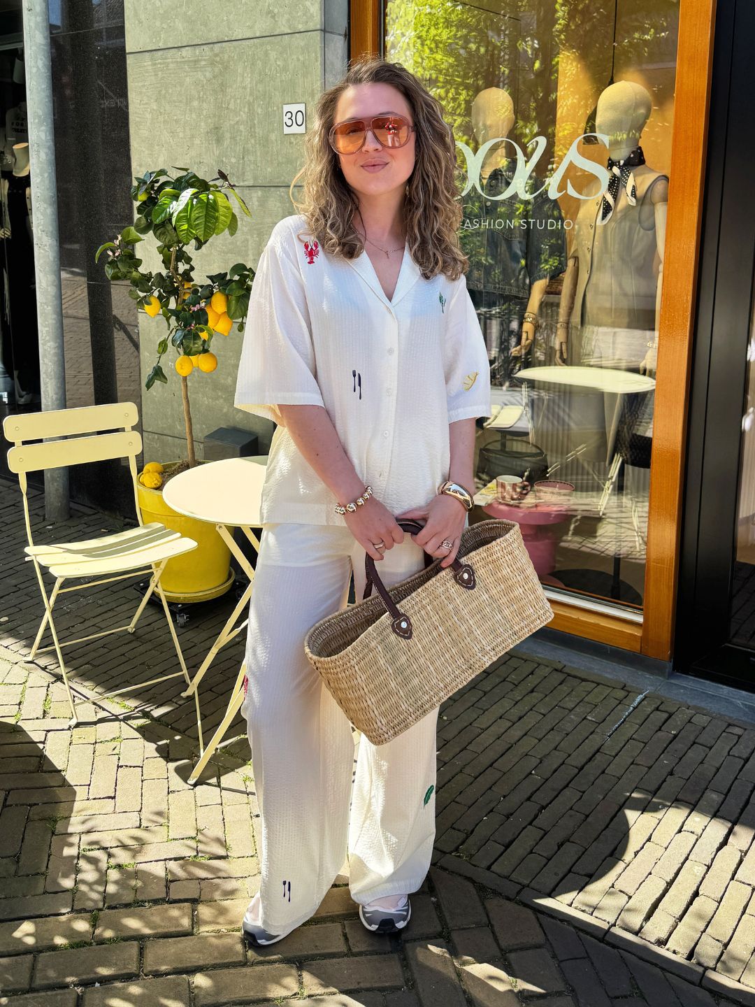 EDITED Meena Trousers Papyrus + Embroidery