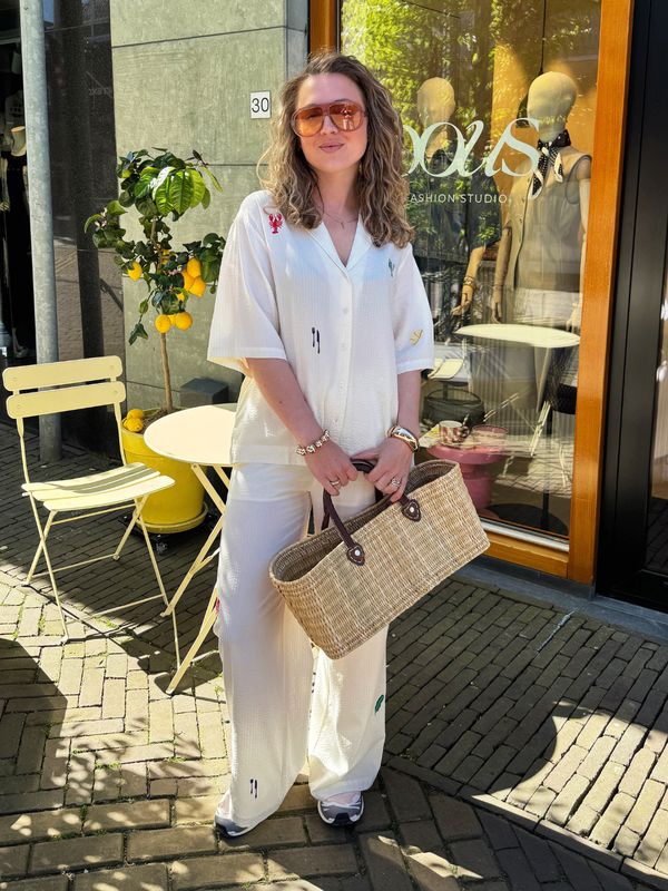 EDITED Meena Trousers Papyrus + Embroidery