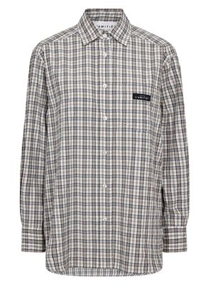 Haute L'Amitie Button Down Mini Check Shirt Beige