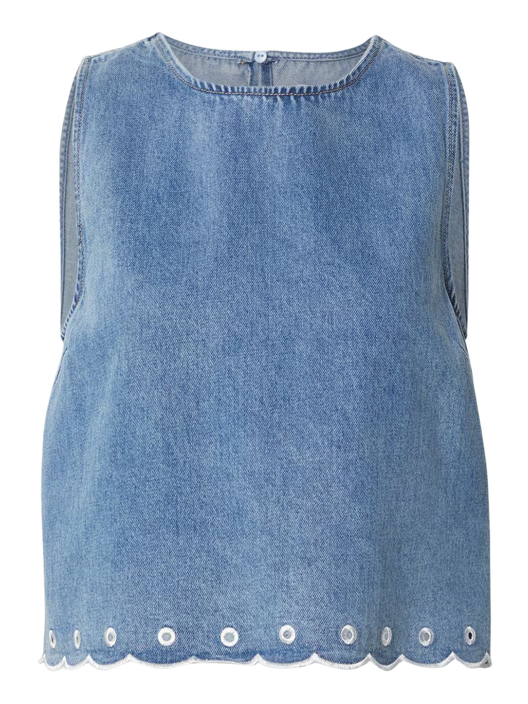 EDITED Cecelia Top Embroidered Light Blue Denim