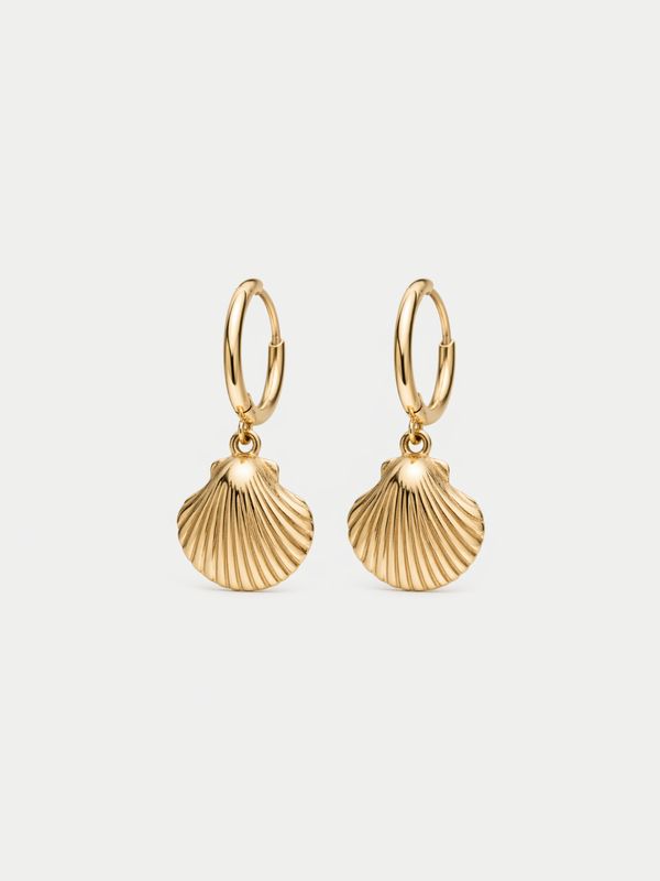 Bow19 Shell Hoops Gold