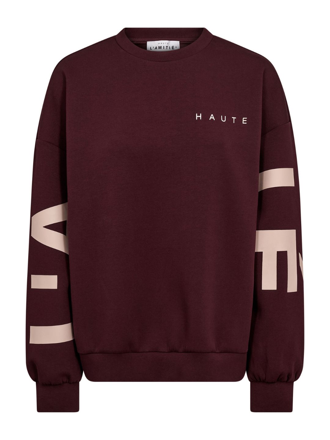 Haute L'Amitie Maxi Split Logo Sweat Wine