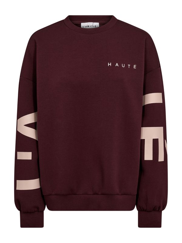 Haute L'Amitie Maxi Split Logo Sweat Wine