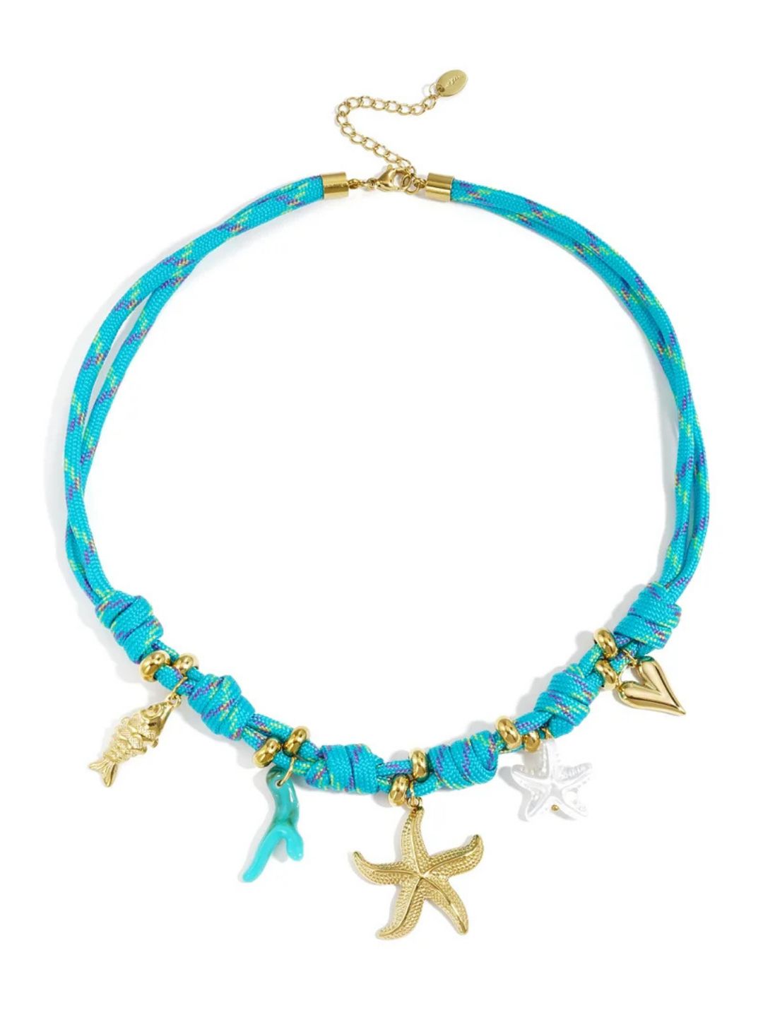 BY DOUS Ketting Starfish &amp; Coral Turquoise