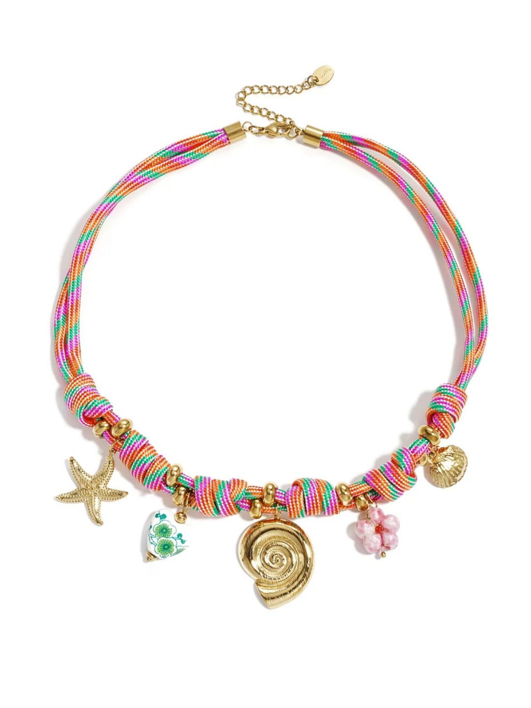 BY DOUS Ketting Shell Charms Roze