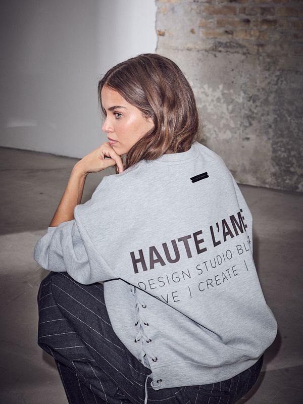 Haute L'Amitie New Studio Tie Sweat Grey Melange