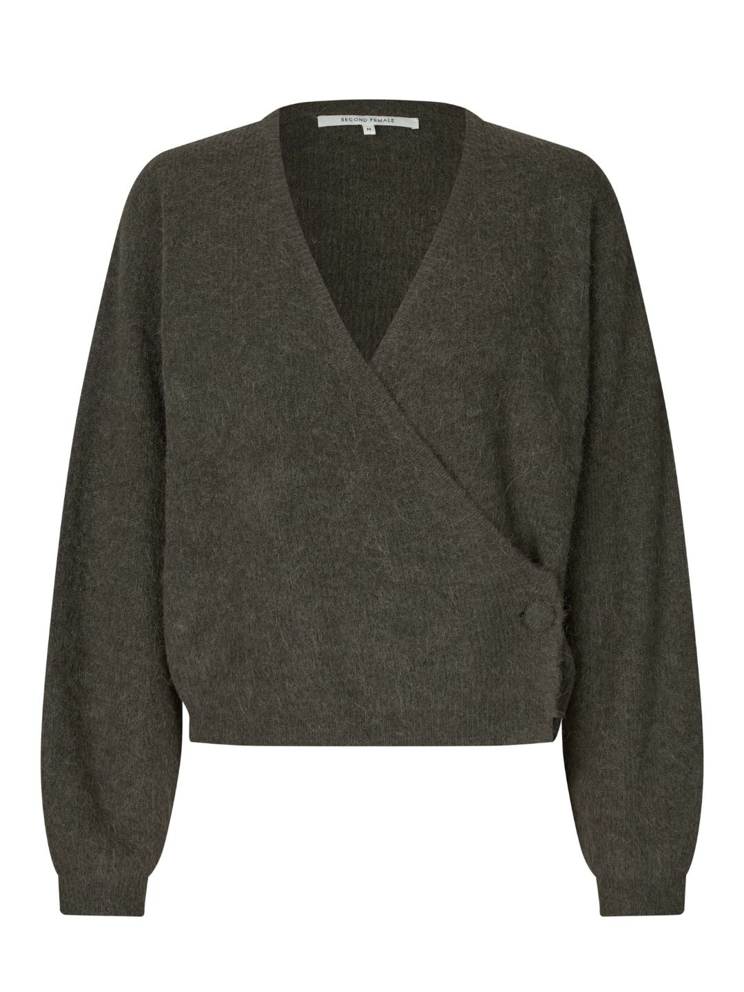 Second Female Gabby Wrap Knit Black Olive