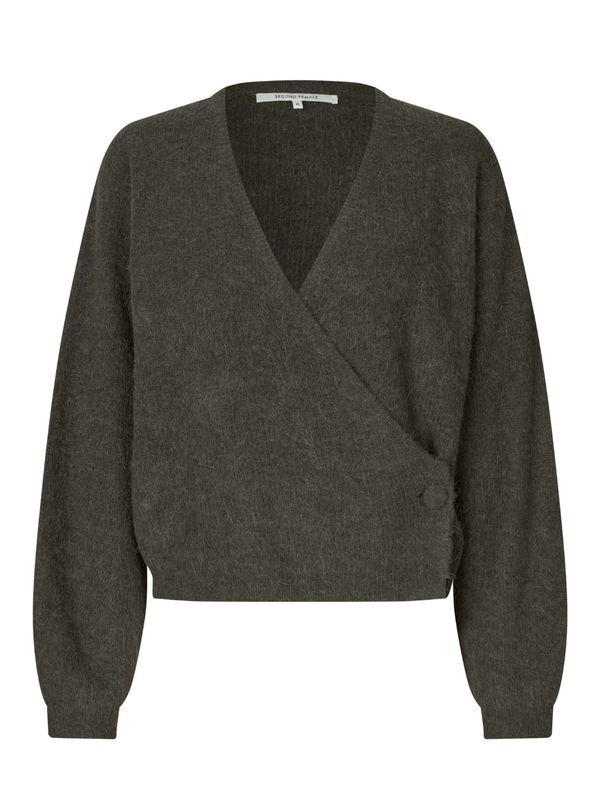 Second Female Gabby Wrap Knit Black Olive