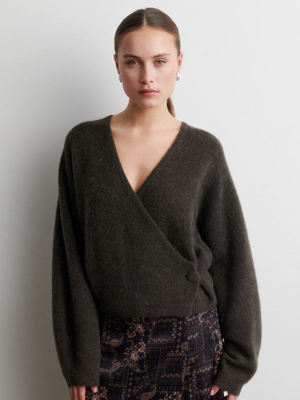 Second Female Gabby Wrap Knit Black Olive