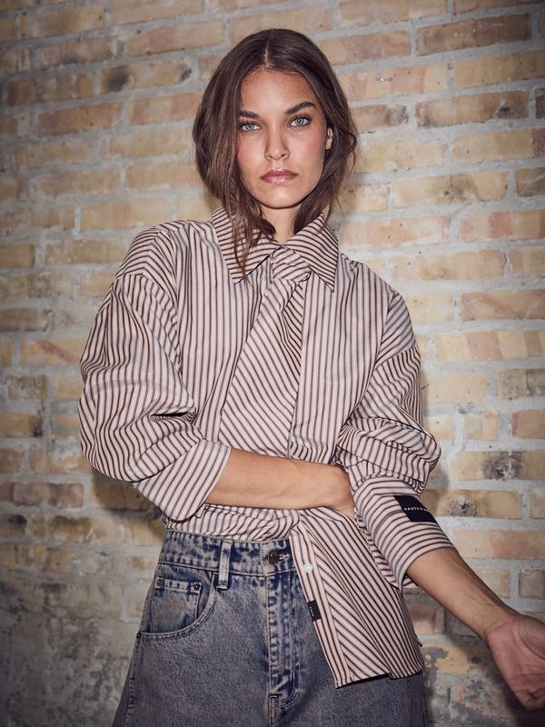 Haute L'Amitie Gemma Tie Stripe Shirt Dessert