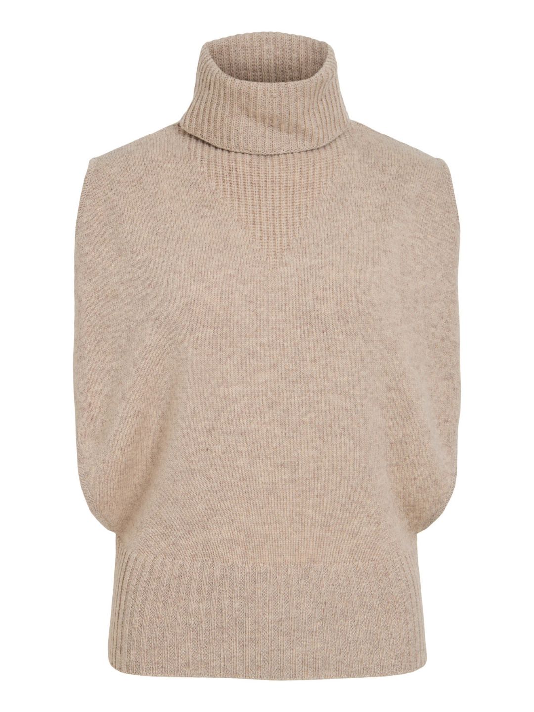 ROUGE EDIT ROUCLEO Roll Neck Knit Vest Pelican
