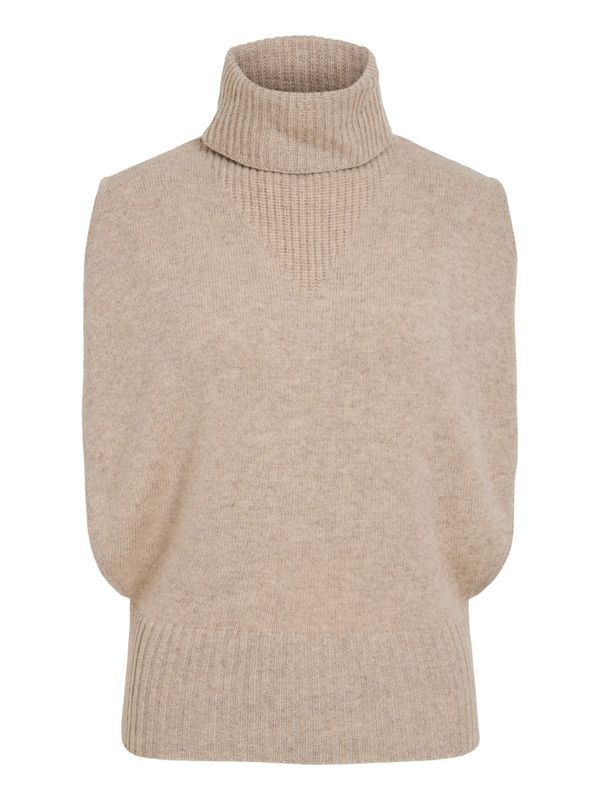 ROUGE EDIT ROUCLEO Roll Neck Knit Vest Pelican