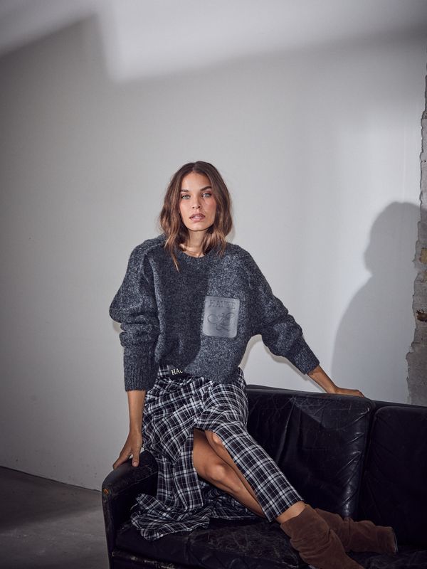 Haute L'Amitie Darcia Reverse Crop Pocket Knit
