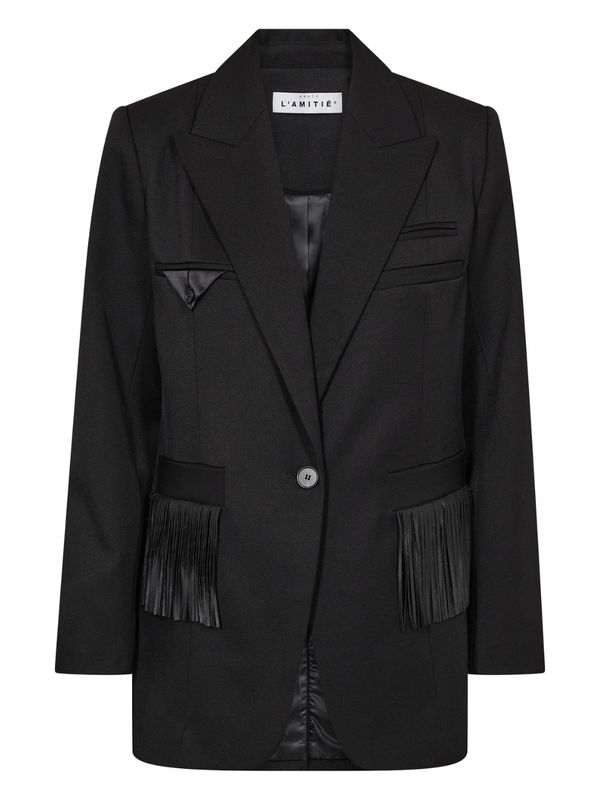Haute L'Amitie Premiere Fringe Blazer Black