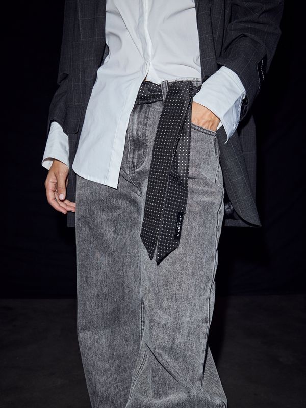 Haute L'Amitie Rhomb Tie Scarf Black