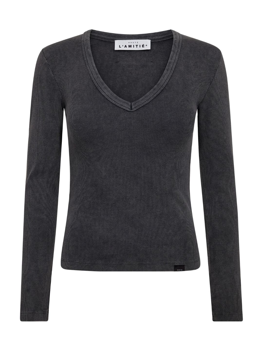 Haute L'Amitie Deep V LS Rib Acid Tee