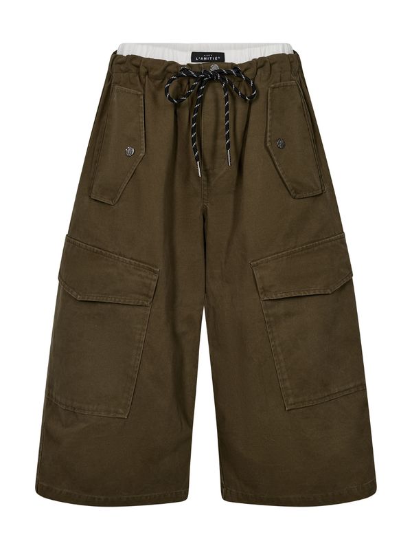 Haute L'Amitie Pull On Cargo Bermuda Army