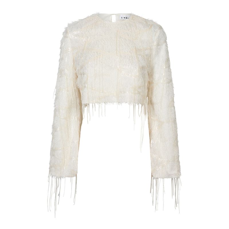 Haute L'Amitie Sequin Fringe Blouse