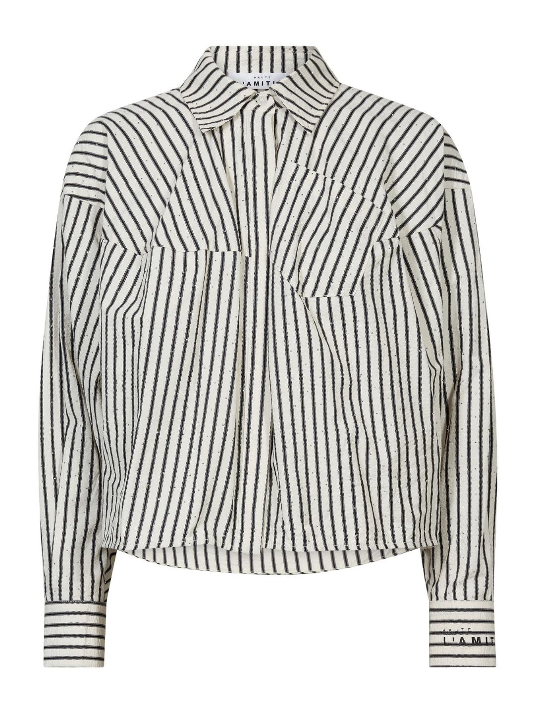 Haute L'Amitie Sophie Mono Stripe Stone Shirt Off-White/Black Stripe