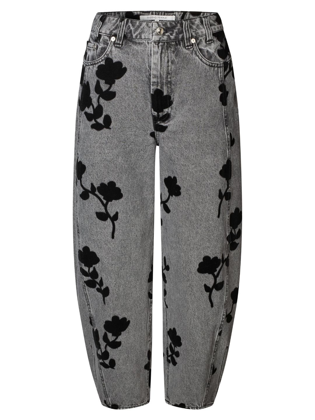Second Female Lawrissa Denim Barrel Jeans Grey