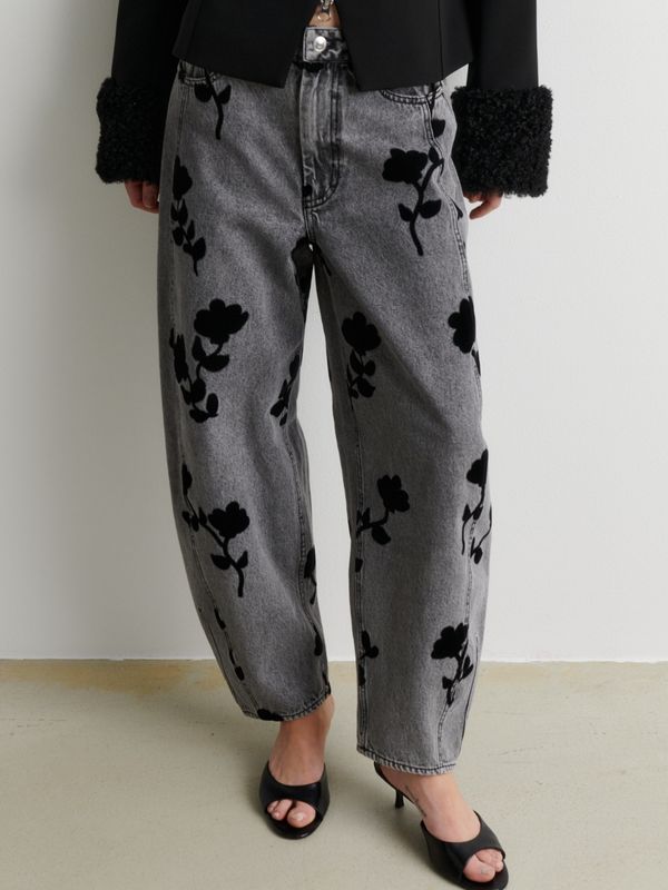 Second Female Lawrissa Denim Barrel Jeans Grey
