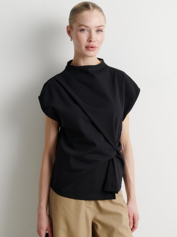 Second Female Arkai Drape Top Black