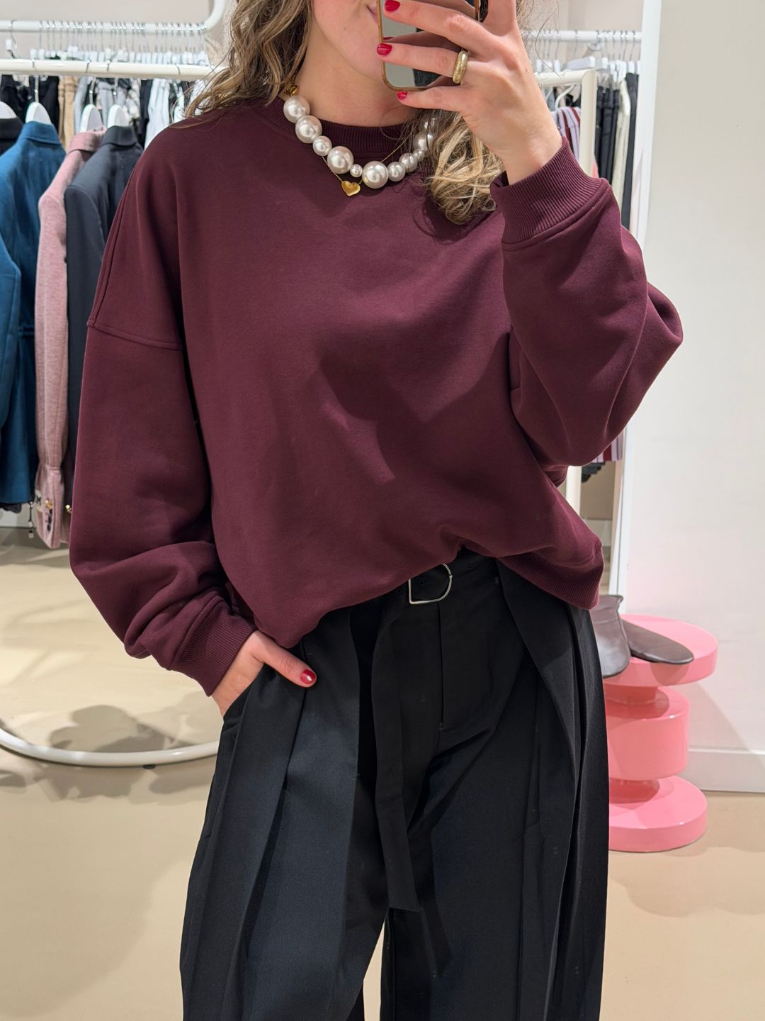 Edited Oversize Emielia Sweater Wine Tasting