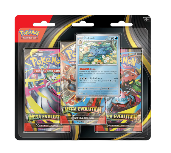 Pokémon TCG Mega Evolution Base Set Three Booster Blister (One At Random) Pokémon TCG Mega Evolution Base Set Three Booster Blister (One At Random)