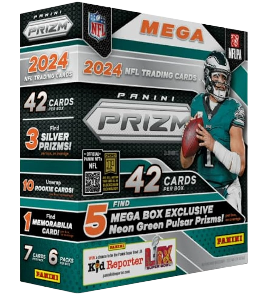 2024 Prizm NFL Football Mega Box Neon Green Pulsar Prizms Sealed Maye Rookie