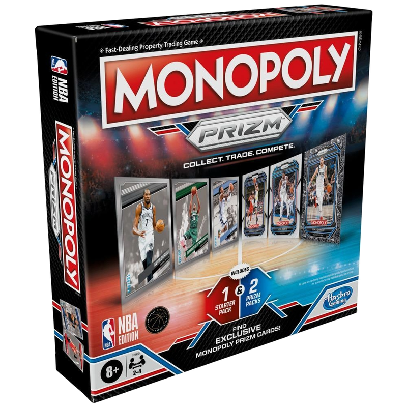 Monopoly Prizm: NBA Edition Board Game, Monopoly Game with Panini NBA Trading Cards Monopoly Prizm: NBA Edition Board Game, Monopoly Game with Panini NBA Trading Cards