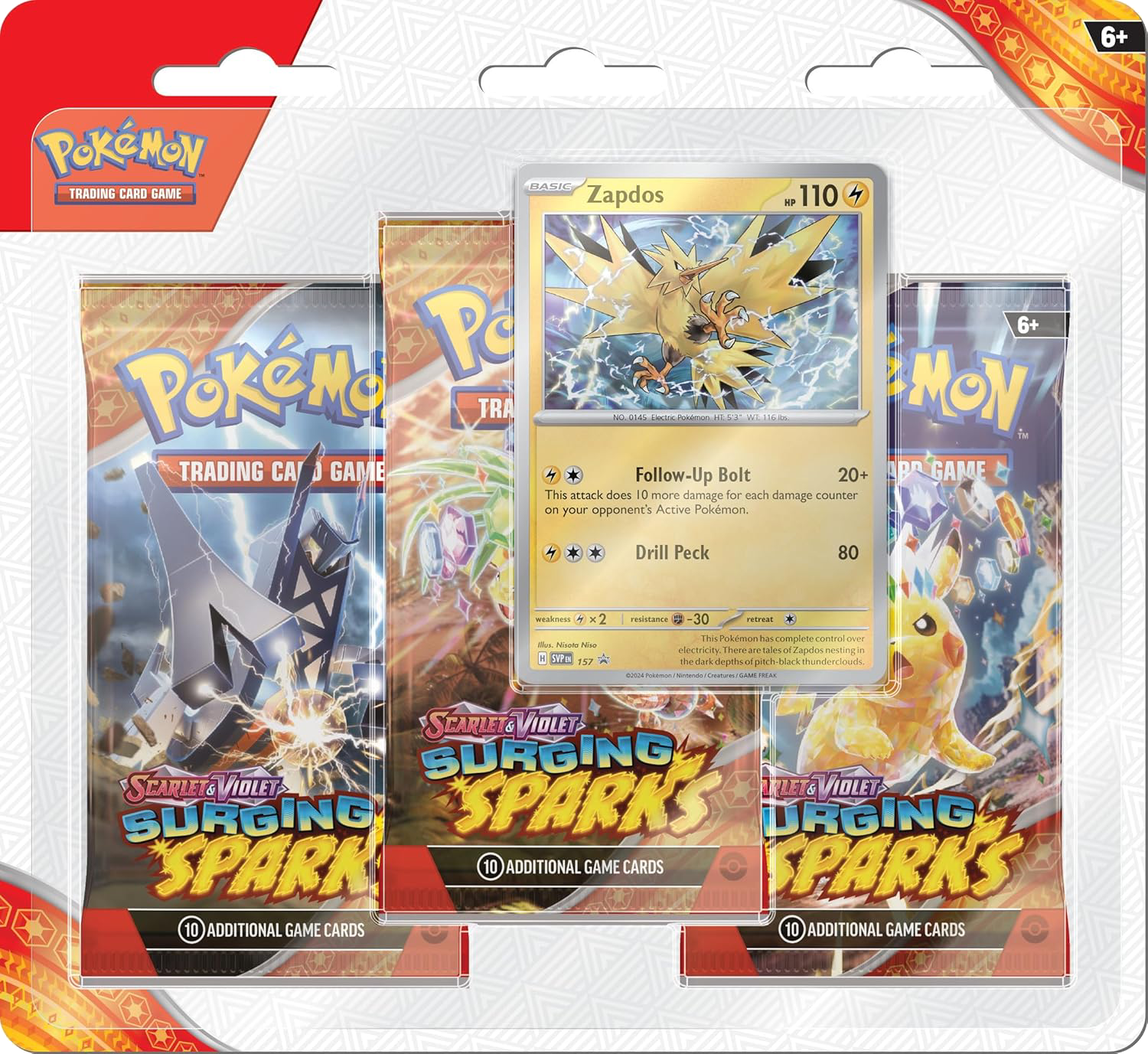 Pokémon TCG Surging Sparks 3-Pack Blister