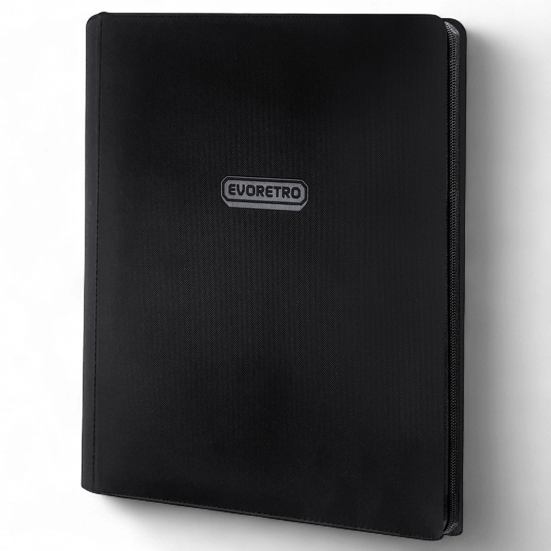 Evoretro 9-Pocket Zipper Binder Black
