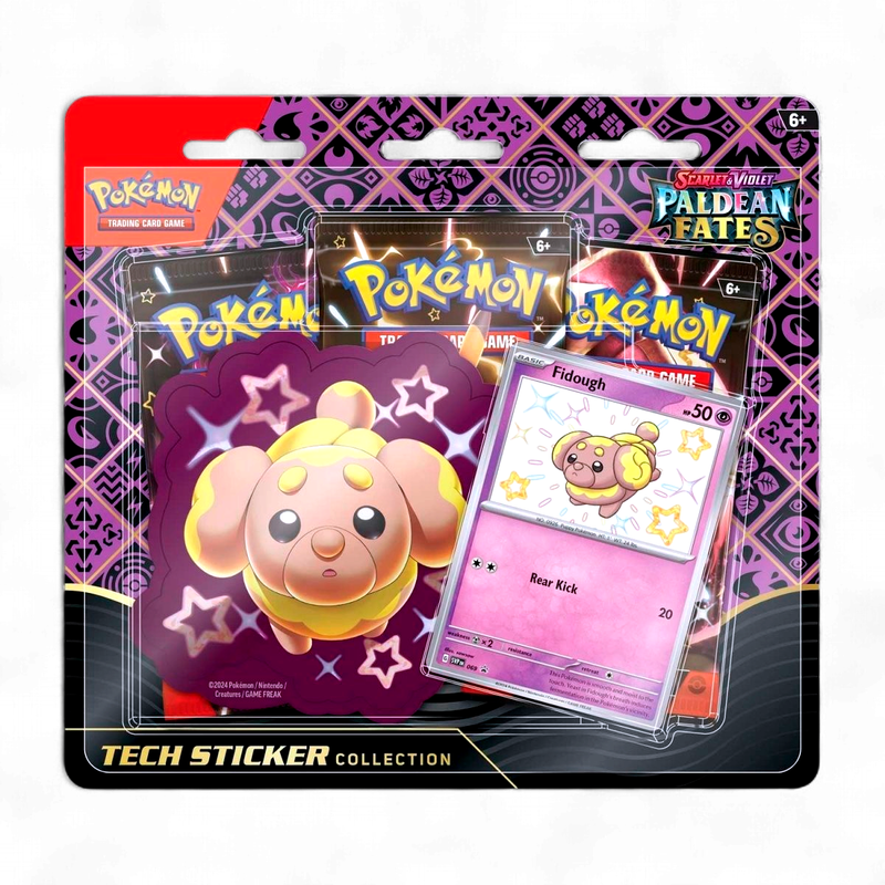 Pokémon TCG Paldean Fates 3 Pack Tech Sticker Collection