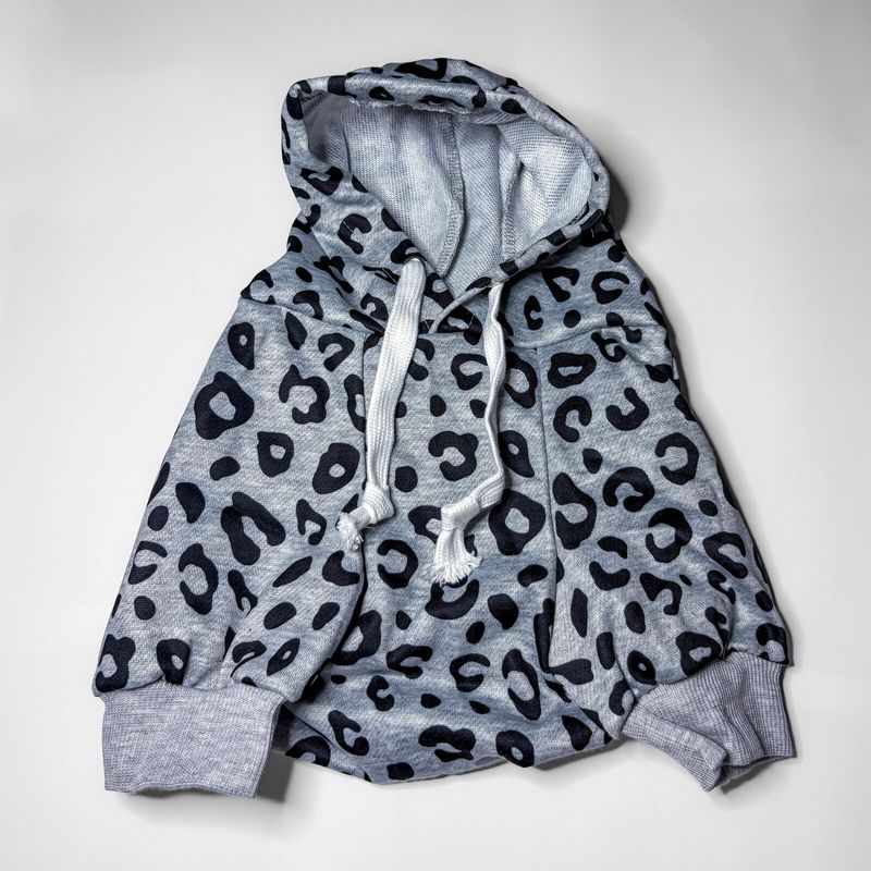 Grey Leopard Hoodie