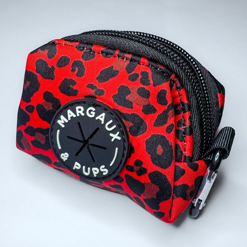 Red Leopard Poo Bag Pouch