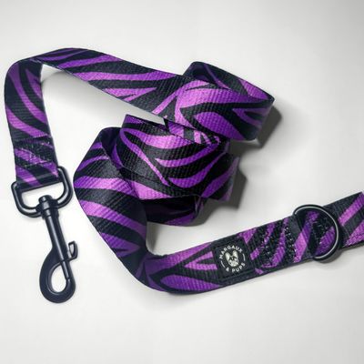 Purple Zebra Padded Lead