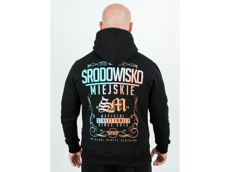 Bluza z kapturem &quot;Theme 2.0&quot; - czarna / niebieska