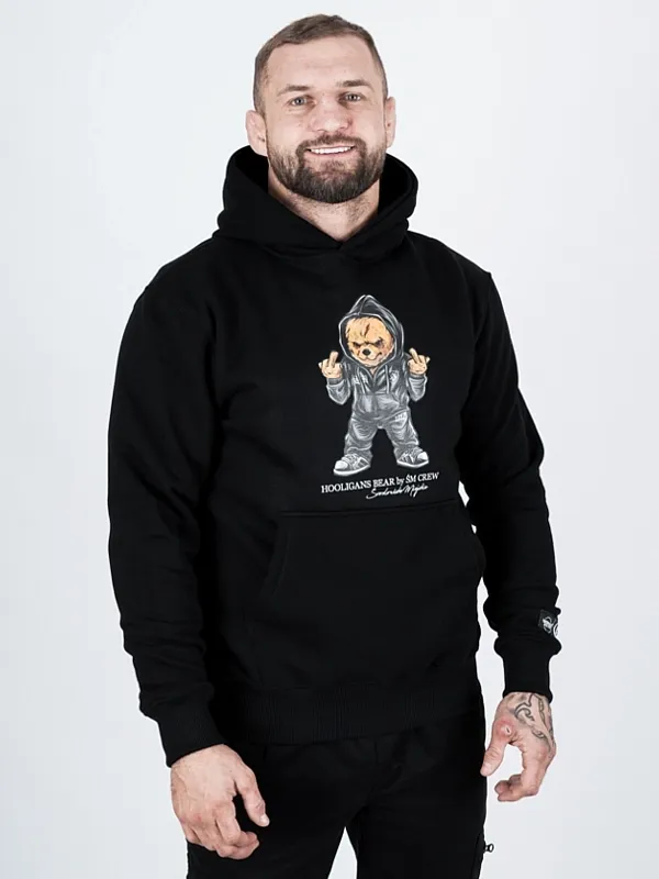 Bluza z kapturem &quot;Hooligans Bear&quot; - czarna