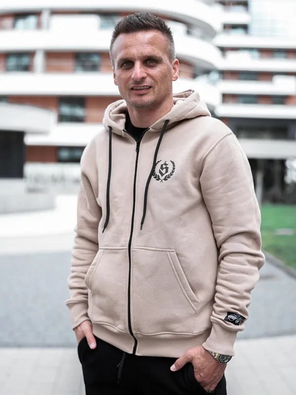 Bluza z kapturem rozpinana &quot;Laur&quot; - Beżowa