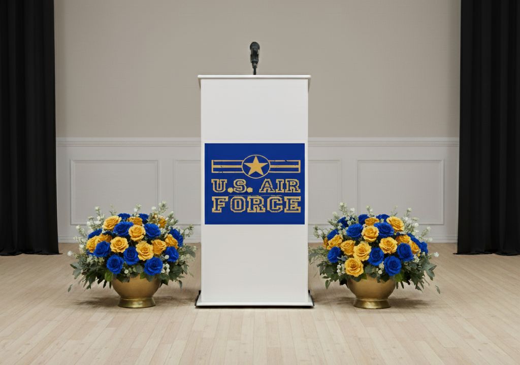 Audio Visual Event Package - Podium &amp; Floral Arrangements