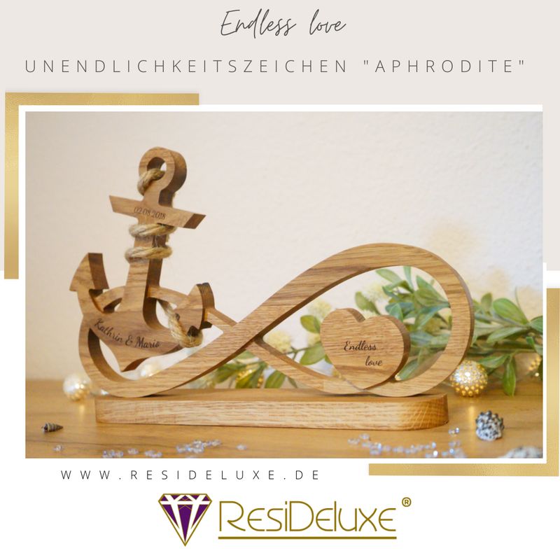 Unendlichkeitszeichen "APHRODITE" (Eiche dunkel veredelt)