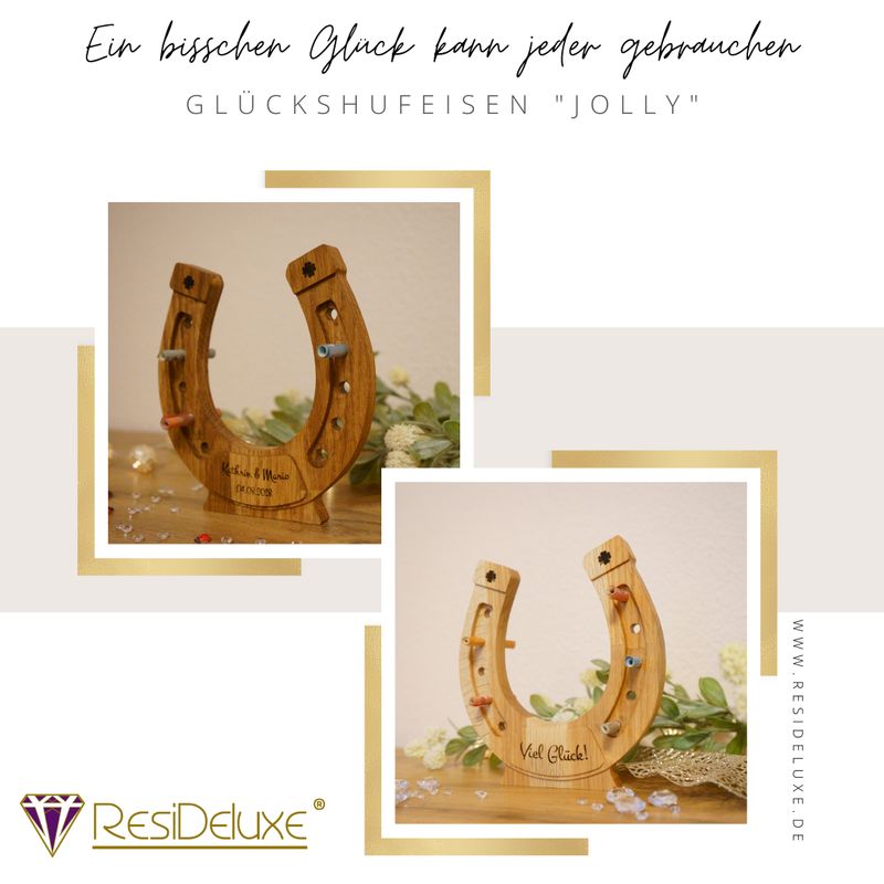 Glückshufeisen "JOLLY" (Eiche oder Eiche dunkel veredelt)